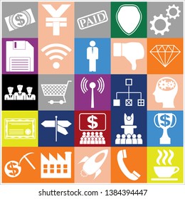 Set of 25 business icons, pictograms, symbols. Collection. Amazing desing. Vector Illustration.