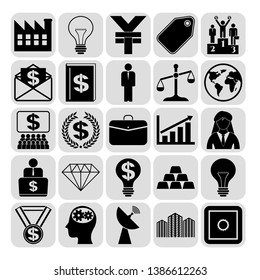 Set of 25 business icons, pictograms, symbols. Collection. Amazing desing. Vector Illustration.