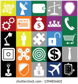 Set of 25 business icons, pictograms, symbols. Collection. Amazing desing. Vector Illustration.