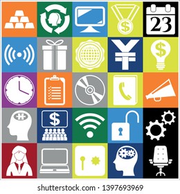 Set of 25 business icons, pictograms, symbols. Collection. Amazing desing. Vector Illustration.