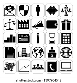 Set of 25 business icons, pictograms, symbols. Collection. Amazing desing. Vector Illustration.