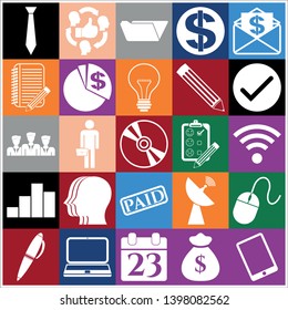 Set of 25 business icons, pictograms, symbols. Collection. Amazing desing. Vector Illustration.
