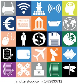 Set of 25 business icons, pictograms, symbols. Collection. Amazing desing. Vector Illustration.