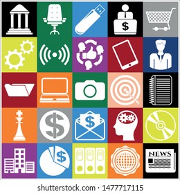 Set of 25 business icons, pictograms, symbols. Collection. Amazing desing. Vector Illustration.