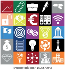 Set of 25 business icons, pictograms, symbols. Collection. Amazing desing. Vector Illustration.