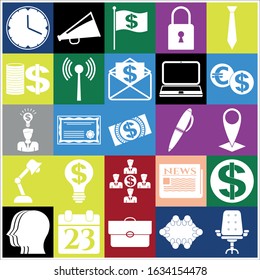 Set of 25 business icons, pictograms, symbols. Collection. Amazing desing. Vector Illustration.