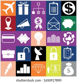 Set of 25 business icons, pictograms, symbols. Collection. Amazing desing. Vector Illustration.