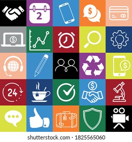 Set of 25 business icons, pictograms, symbols. Collection. Amazing desing. Vector Illustration.