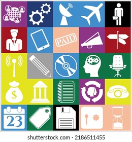 Set of 25 Business icons, pictograms, symbols. Amazing desing. 