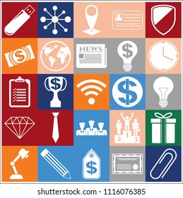 Set of 25 business icons or symbols. Collection. Amazing desing. Vector Illustration.