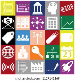 Set of 25 business icons or symbols. Collection. Amazing desing. Vector Illustration.