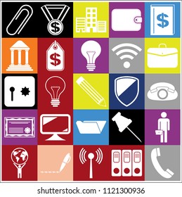 Set of 25 business icons, symbols or pictograms. Collection. Amazing desing. Vector Illustration.