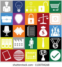 Set of 25 business icons or symbols. Collection. Amazing desing. Vector Illustration.