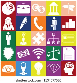 Set of 25 business icons or symbols. Collection. Amazing desing. Vector Illustration.
