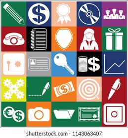Set of 25 business icons or symbols. Collection. Amazing desing. Vector Illustration.