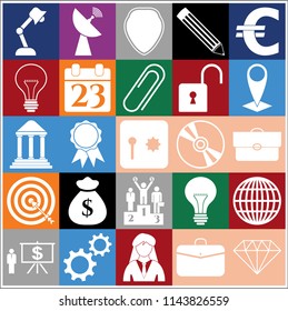 Set of 25 business icons, symbols or pictograms. Collection. Amazing desing. Vector Illustration.