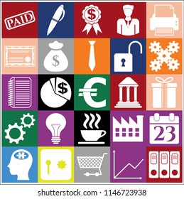 Set of 25 business icons or symbols. Collection. Amazing desing. Vector Illustration.