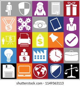 Set of 25 business icons or symbols. Collection. Amazing desing. Vector Illustration.