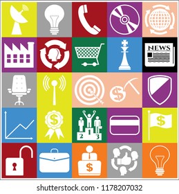 Set of 25 business icons or symbols. Collection. Amazing desing. Vector Illustration.