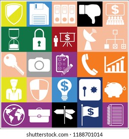 Set of 25 business icons or symbols. Collection. Amazing desing. Vector Illustration.