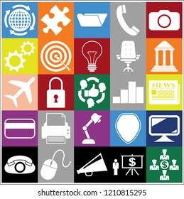 Set of 25 business icons or symbols. Collection. Amazing desing. Vector Illustration.