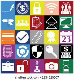 Set of 25 business icons, symbols or pictograms. Collection. Amazing desing. Vector Illustration.