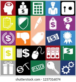 Set of 25 business icons or symbols. Collection. Amazing desing. Vector Illustration.