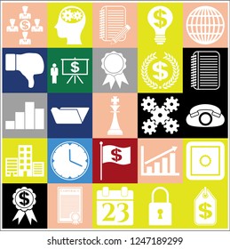 Set of 25 business icons or symbols. Collection. Amazing desing. Vector Illustration.