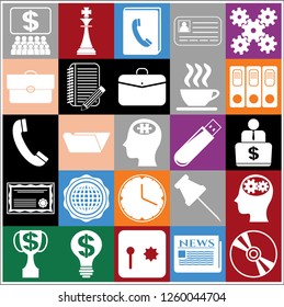 Set of 25 business icons, symbols or pictograms. Collection. Amazing desing. Vector Illustration.