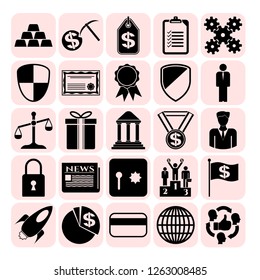 Set of 25 business icons or symbols. Collection. Amazing desing. Vector Illustration.