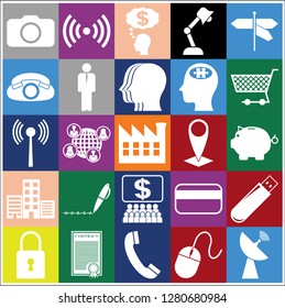 Set of 25 business icons or symbols. Collection. Amazing desing. Vector Illustration.