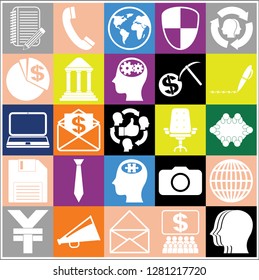 Set of 25 business icons or symbols. Collection. Amazing desing. Vector Illustration.