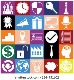 Set of 25 business icons, symbols or pictograms. Collection. Amazing desing. Vector Illustration.