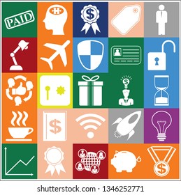 Set of 25 business icons, symbols or pictograms. Collection. Amazing desing. Vector Illustration.