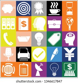 Set of 25 business icons or symbols. Collection. Amazing desing. Vector Illustration.