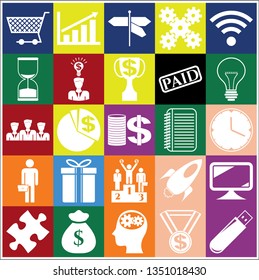 Set of 25 business icons or symbols. Collection. Amazing desing. Vector Illustration.