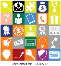 Set of 25 business icons or symbols. Collection. Amazing desing. Vector Illustration.