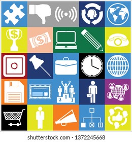 Set of 25 business icons or symbols. Collection. Amazing desing. Vector Illustration.