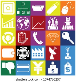 Set of 25 business icons, symbols or pictograms. Collection. Amazing desing. Vector Illustration.