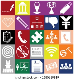 Set of 25 business icons, symbols or pictograms. Collection. Amazing desing. Vector Illustration.