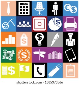 Set of 25 business icons or symbols. Collection. Amazing desing. Vector Illustration.