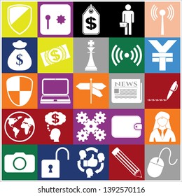 Set of 25 business icons or symbols. Collection. Amazing desing. Vector Illustration.