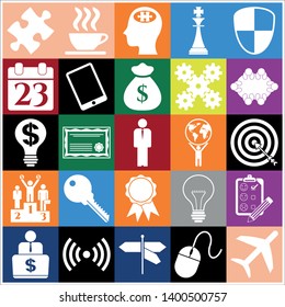 Set of 25 business icons, symbols or pictograms. Collection. Amazing desing. Vector Illustration.