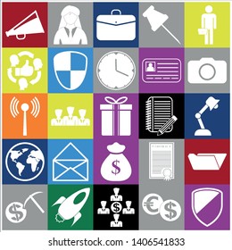 Set of 25 business icons or symbols. Collection. Detailed design. Vector Illustration.