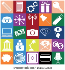 Set of 25 business icons or symbols. Collection. Amazing desing. Vector Illustration.