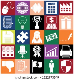 Set of 25 business icons or symbols. Collection. Amazing desing. Vector Illustration.