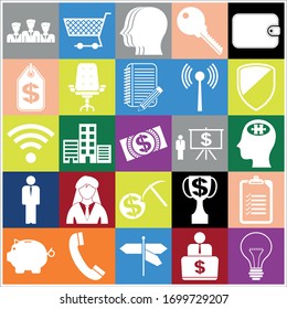 Set of 25 business icons or symbols. Collection. Amazing desing. Vector Illustration.
