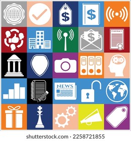 Set of 25 Business icons, symbols or pictograms. Amazing desing. 