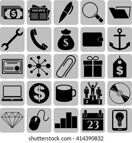 Set of 25 business icons. Universal Modern Icons.