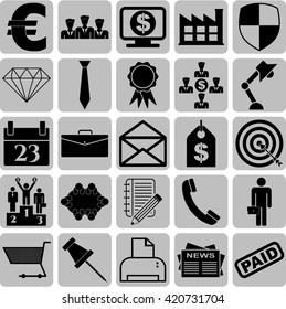 Set of 25 business icons. Universal Modern Icons.